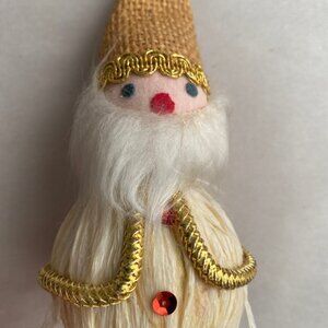Vintage Mr Christmas Corn Husk Santa Ornament JAPAN 1969